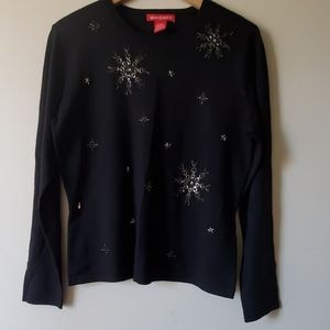 MERRY&BRIGHT BLACK BLOUSE